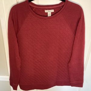 BASS quilted crewneck sweater